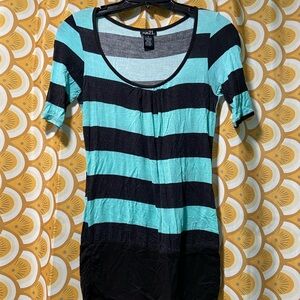 Rue 21 Green and black striped shirt